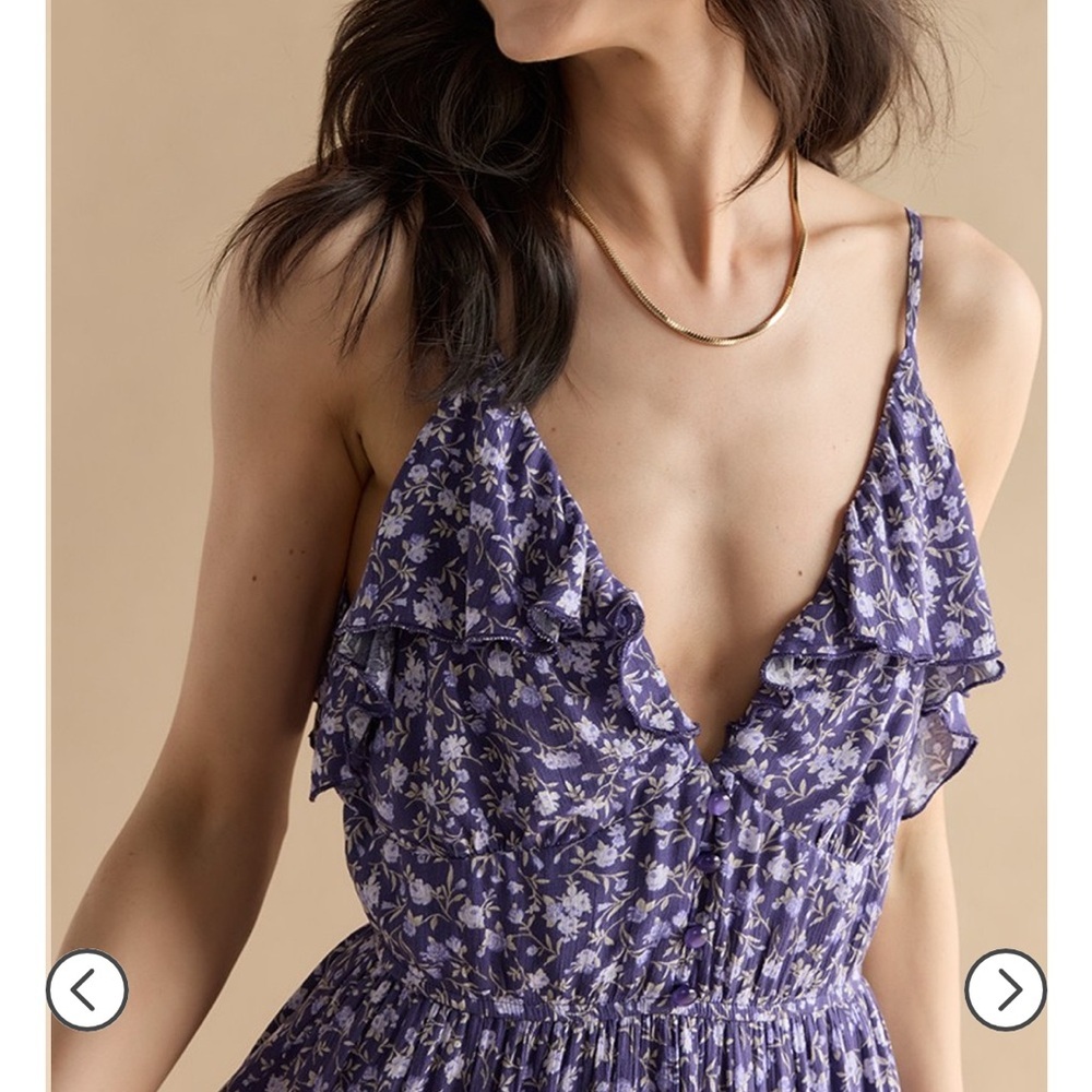 Francesca Floral Purple Maxi Dress - Picture 3 of 7